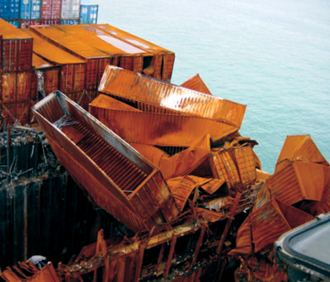 Damaged cargo containers